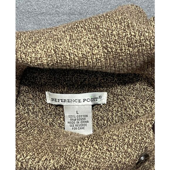 Stylish women's cowl neck sweater in a brown tweed knit. Size L quiet luxury - Picture 3 of 5